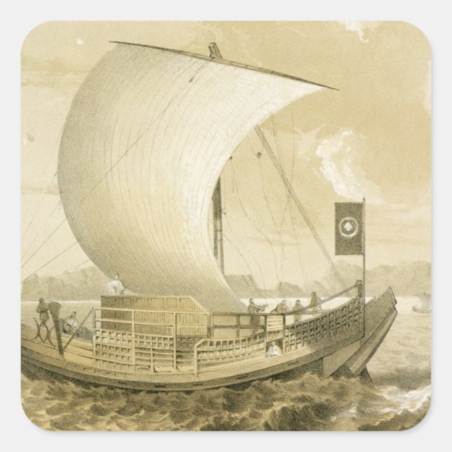 Sticker Carré Japanese Junk, pub. par Sarony & Co., c.1856 (lith (Devant)