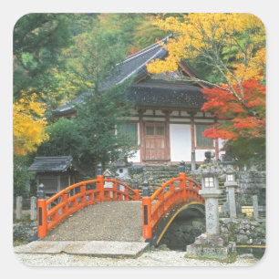 Sticker Carré Japon, Nara, Ryuzenji Temple