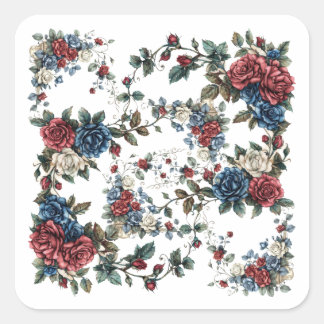 Sticker Carré Jardin Americana Patriot Roses
