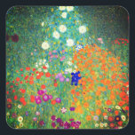 Sticker Carré Jardin aux fleurs Gustav Klimt<br><div class="desc">Stickers représentant le Jardin aux fleurs peint à l’huile de Gustav Klimt (1906). Un beau jardin de fleurs violettes, rouges, blanches, bleues et oranges. Un grand cadeau pour les amateurs d'art Art Nouveau et autrichien.</div>