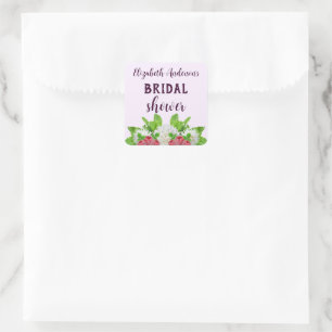 Sticker Carré Jardin Dahlia Baby Shower Mariage