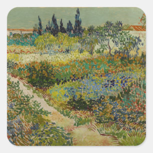 Sticker Carré Jardin de peinture classique de Van Gogh à Arles