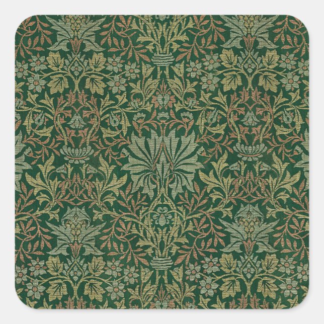 Sticker Carré Jardin de William Morris - Verts (Devant)