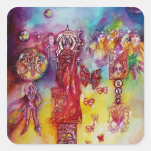 STICKER CARRÉ JARDIN DES OMBRES PERDUES, DES FAERY ET DES PAPILL