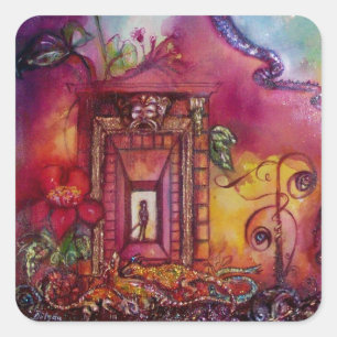 STICKER CARRÉ JARDIN DES OMBRES PERDUES - SERPENTS ET IGUANAS