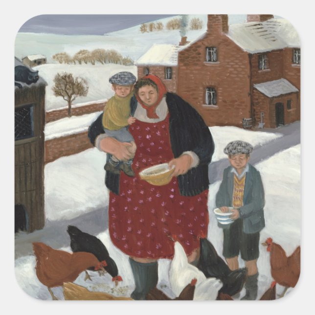 Sticker Carré Jardin en hiver (Devant)