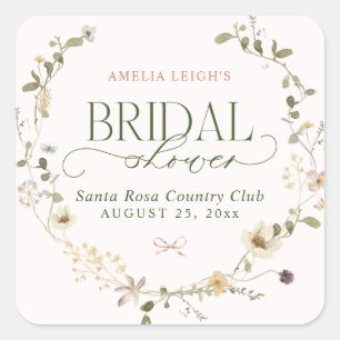 Sticker Carré Jardin Fantaisiste de Contes de Fées & Nœuds de Ma