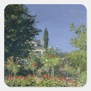 Sticker Carré Jardin fleurissant de Claude Monet chez