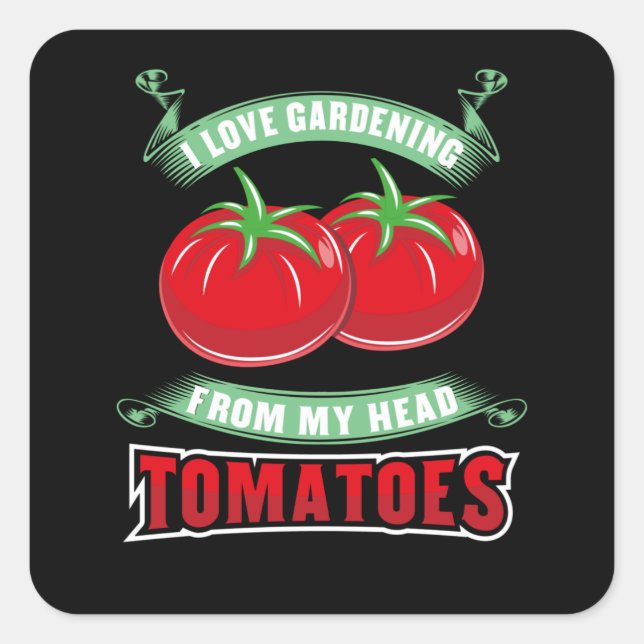 Sticker Carré Jardinage des tomates (Devant)