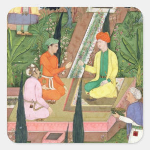 Sticker Carré Jardins aquatiques, de l'Album Clive (gouache sur 