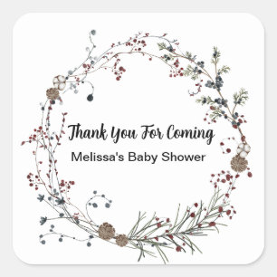 Sticker Carré Jardins Fleurs sauvages de Boho rustique Winterber