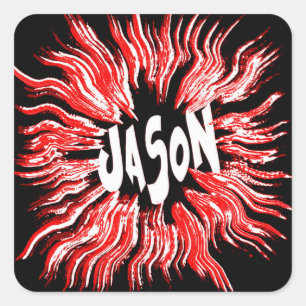 Sticker Carré Jason Name Star Art