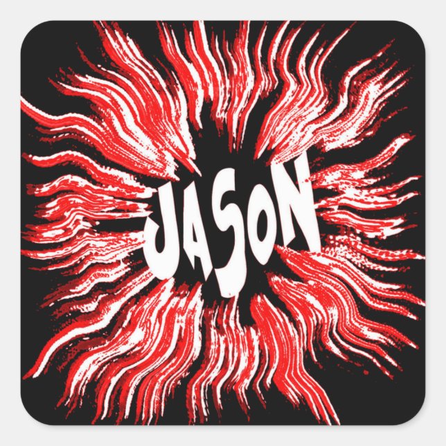 Sticker Carré Jason Name Star Art (Devant)