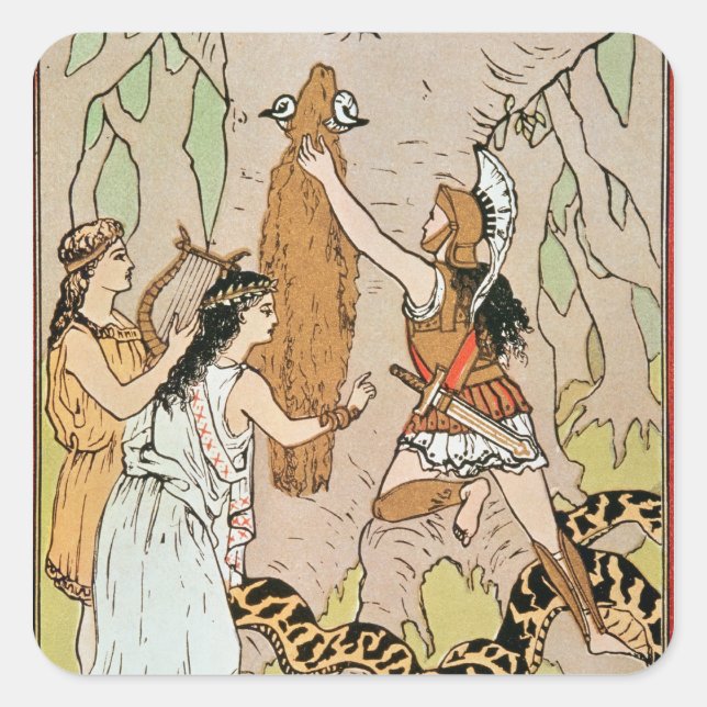 Sticker Carré Jason saisissant la toison d'or (Devant)