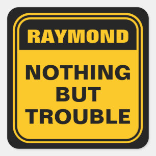 Sticker Carré Jaune amusant rien mais trouble prudence signe squ