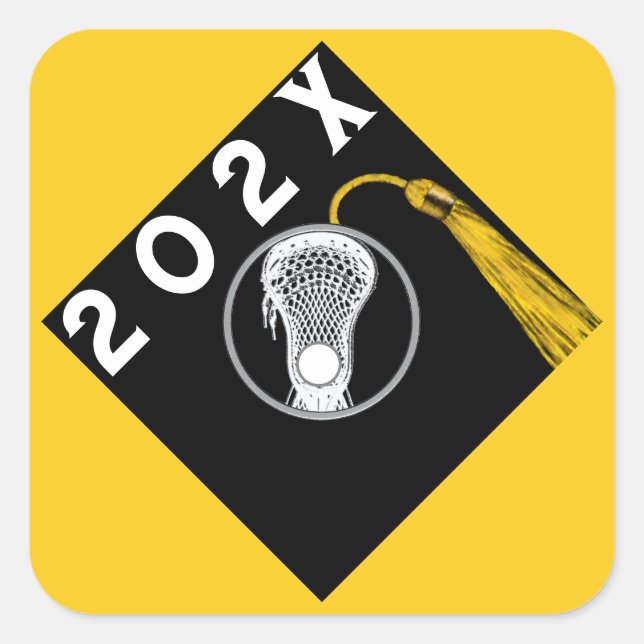 Sticker Carré Jaune de nuit senior Team Lacrosse (Devant)