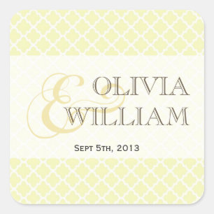 Sticker Carré Jaune gris marocain marron et mariage moderne