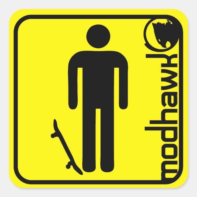 Sticker Carré jaune mohawk (Devant)