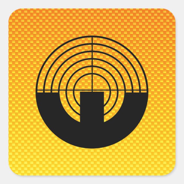 Sticker Carré Jaune Orange Sport Tir (Devant)