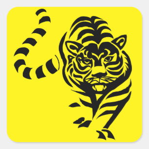 Sticker Carré Jaune tigre
