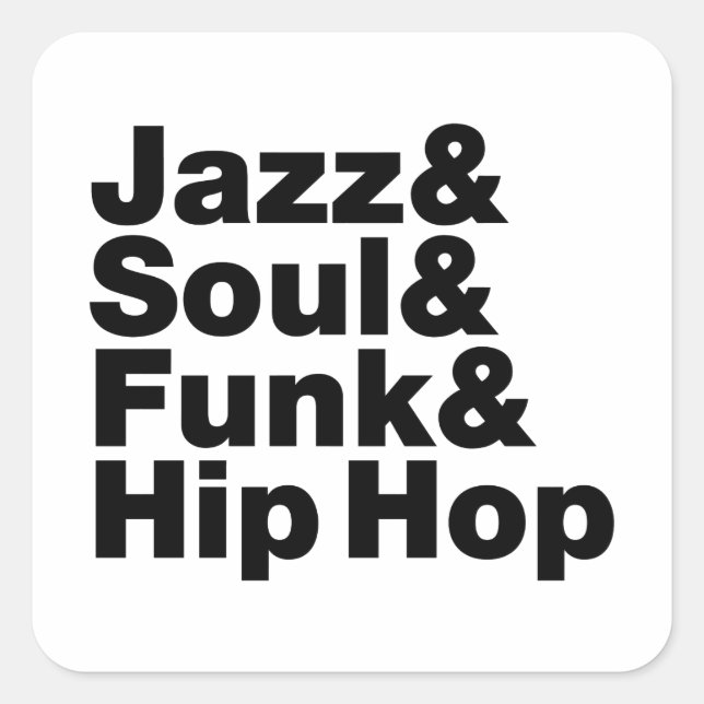 Sticker Carré Jazz & Soul & Funk & Hip hop (Devant)