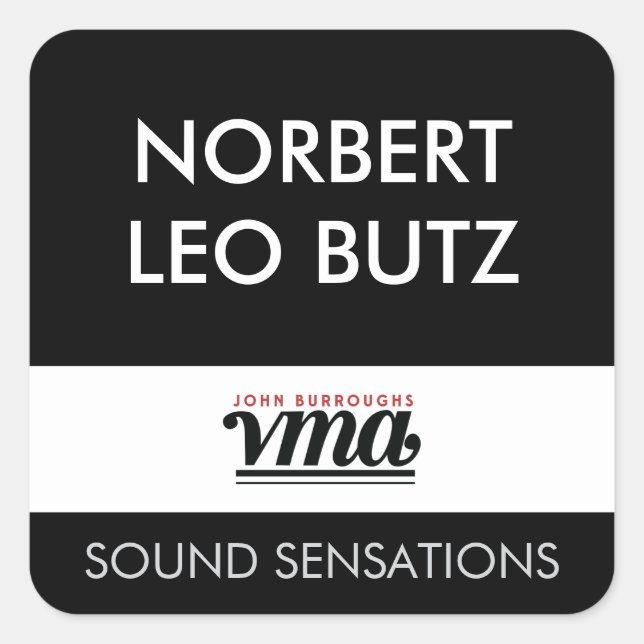 Sticker Carré JBHS VMA noir Arrière - plan avec blanc TOUS les C (Devant)