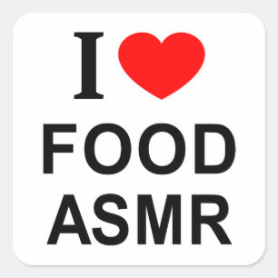 STICKER CARRÉ JE ❤️ ALIMENTAIRE ASMR I LOVE FOOD ASMR I HEART FO