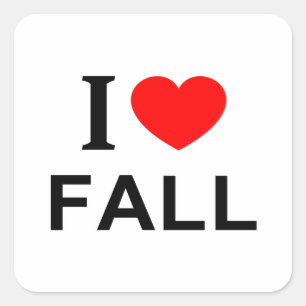 Sticker Carré Je ❤️ AUTOMNE J'AIME AUTOMNE JE ❤️ AUTOMNE