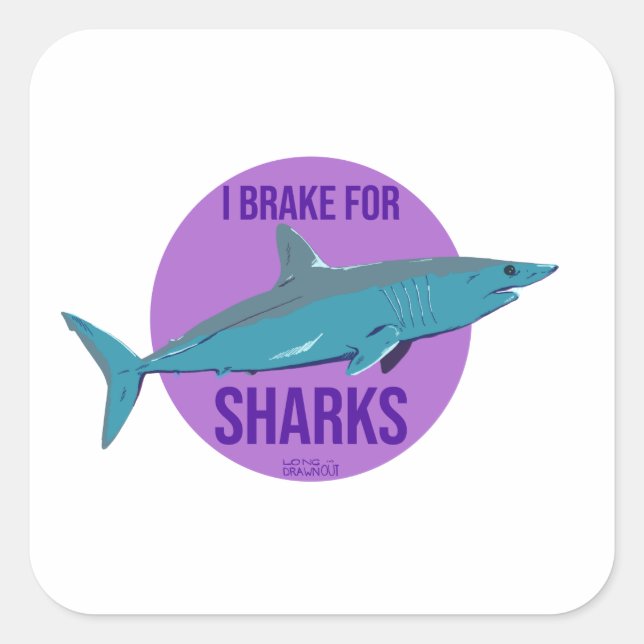Sticker Carré Je casse pour les requins (Devant)
