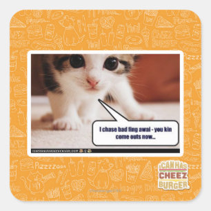 Sticker Carré Je chasse le mauvais awai fing