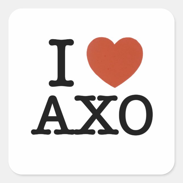 Sticker Carré Je coeur axo (Devant)