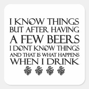 Sticker Carré Je Connais Les Choses