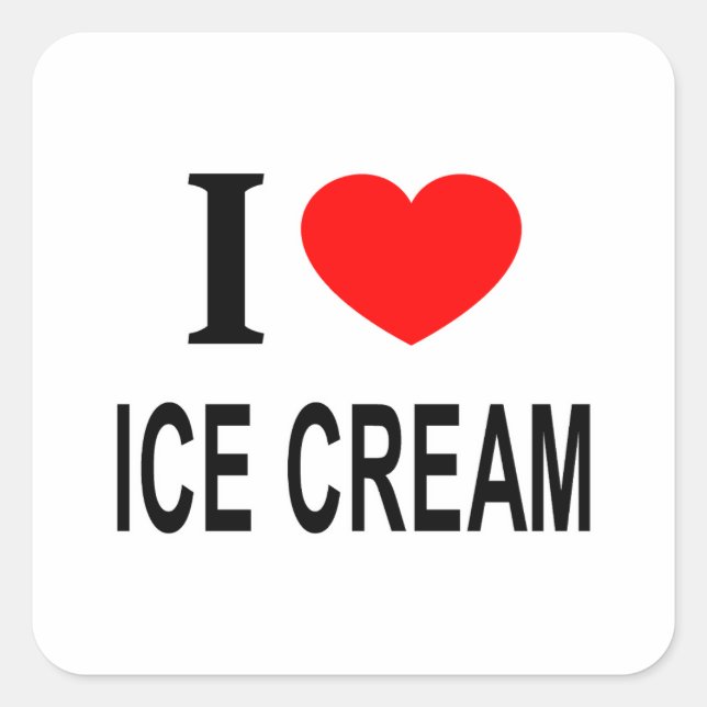 STICKER CARRÉ JE ❤️ CRÈME GLACE J'AIME LA CRÈME GLACE J'AIME LA  (Devant)