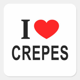 Sticker Carré Je ❤️ CRÊPES J'AIME CRÊPES J'AIME CRÊPES