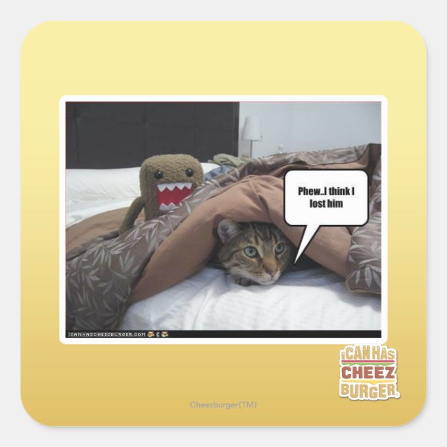 Sticker Carré Je crois que je l'ai perdu (Devant)