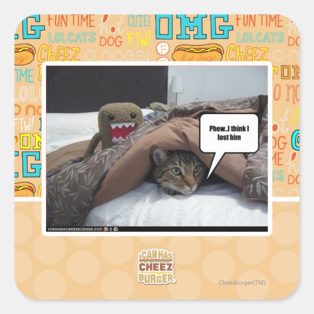 Sticker Carré Je crois que je l'ai perdu (Devant)