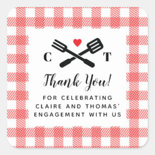 Sticker Carré Je fais BBQ Red Picnic Favoriser