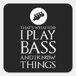 Sticker Carré Je Joue Bass Funny Bass Guitare