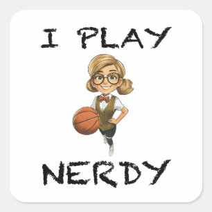 Sticker Carré Je joue Nerdy