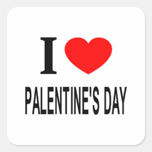 Sticker Carré Je ❤️ la Saint-Valentin J'AIME la Saint-Valentin J