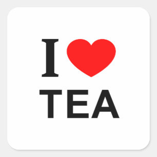 Sticker Carré Je ❤️ LE THÉ J'AIME LE THÉ J'AIME LE THÉ