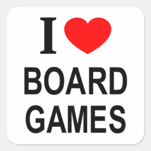 Sticker Carré Je ❤️ LES JEUX DE SOCIÉTÉ J'AIME LES JEUX DE SOCIÉ