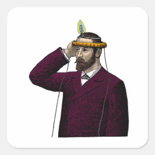 Sticker Carré Je lis ton esprit - Illustration Vintage