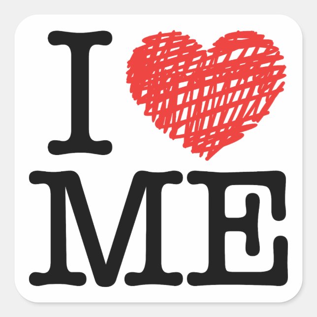 Sticker Carré Je m'aime (Devant)