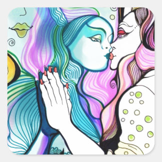 Sticker Carré Je m'aime - ou le miroir magique