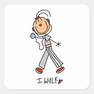 Sticker Carré Je marche