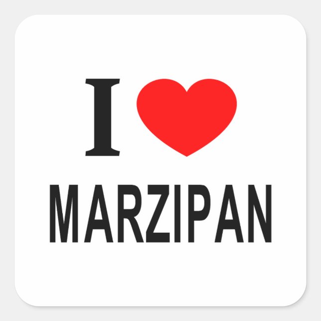 STICKER CARRÉ JE ❤️ MARZIPAN J'AIME LE MARZIPAN J'AIME LE MARZIP (Devant)