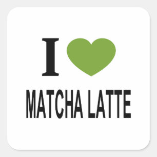 Sticker Carré Je ❤️ MATCHA LATTE J'AIME MATCHA LATTE J'AIME MATC