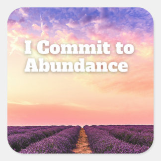 Sticker Carré Je m'engage à abonder Citation d'affirmation de la