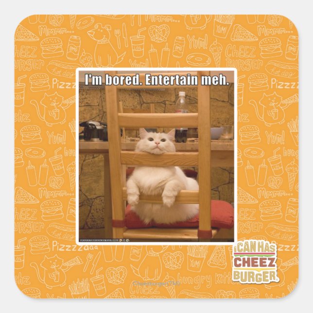 Sticker Carré Je m'ennuie. (Devant)